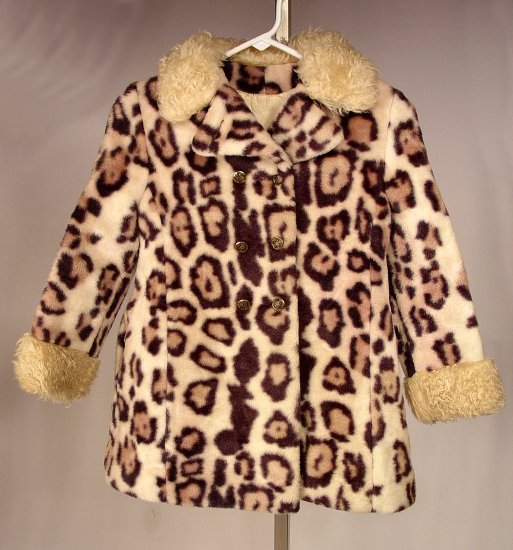 VINTAGE GIRLS COAT LEOPARD PRINT 1960'S VINTAGE GIRLS COAT LEOPARD PRINT 1960'S